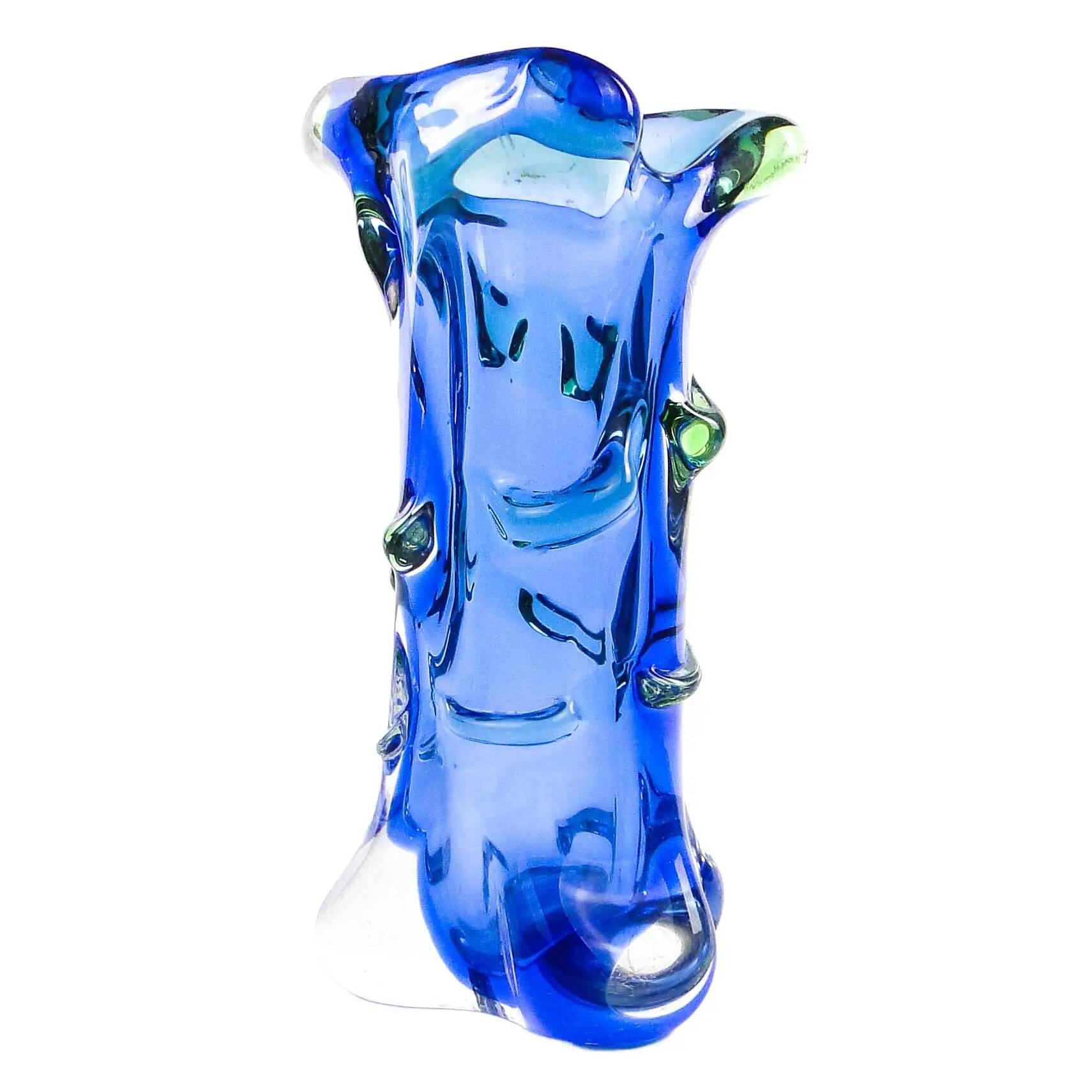 Vase moderne du milieu du siècle, en verre, conçu par J. Hospodka, Tchécoslovaquie, années 1960.