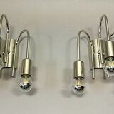 Pair of 70s chrome wall lights