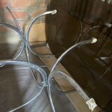 Dining table smoked glass feet metal