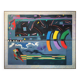 Richard Frank 'Wise Bird Strategy' Painting, Oil On Canvas 1980 Exotic Postmodern Miami