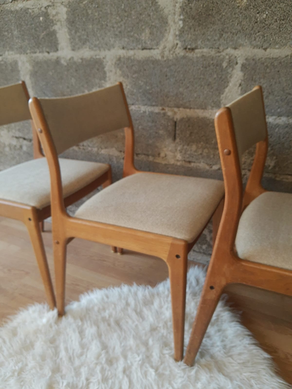 Set of 3 Danish Scandinavian chairs Uldum Mobelfabrik 7171