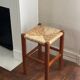 Wood and straw stool