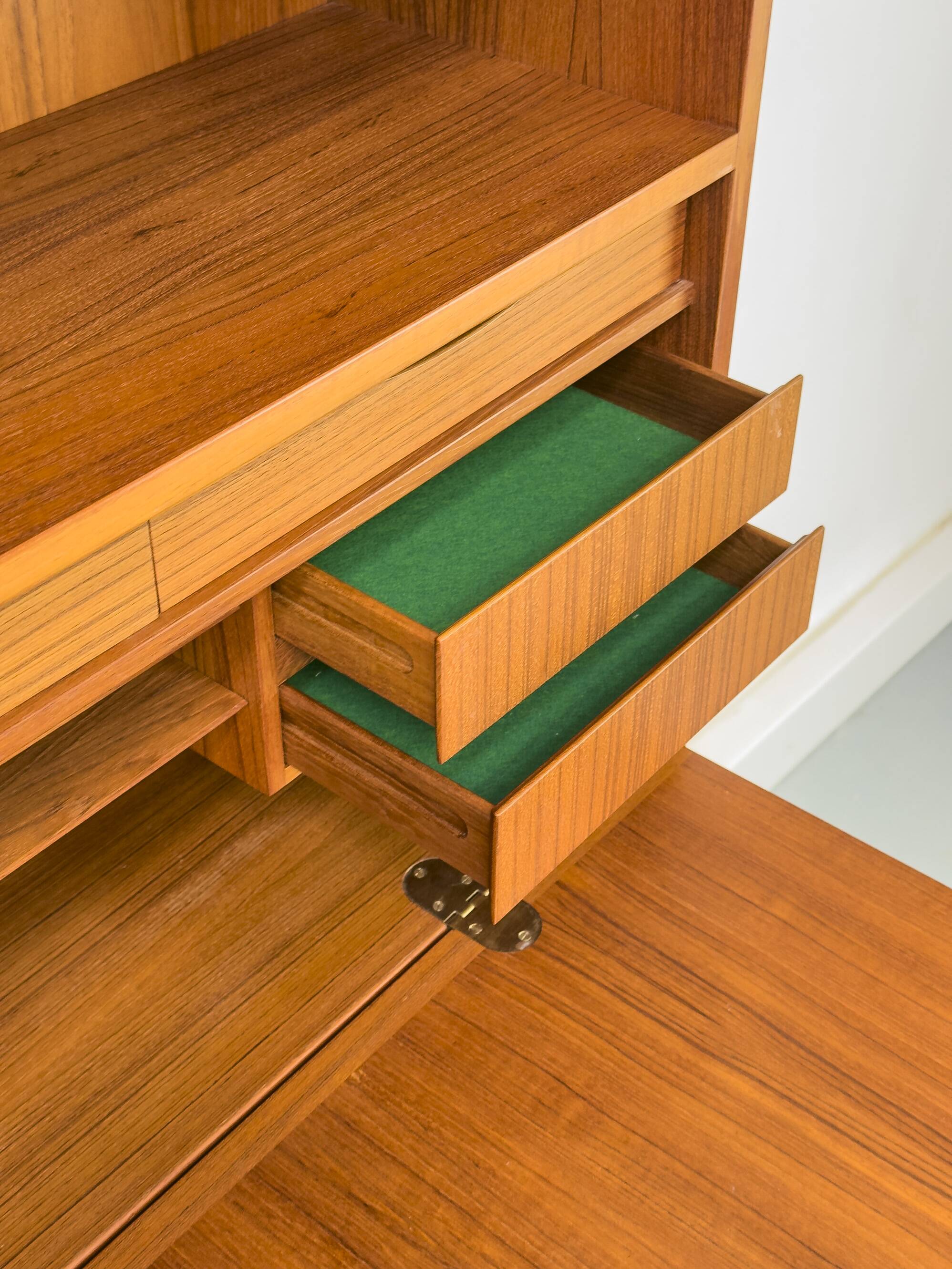 Vintage Teak Bookcase with Desk from Omann Jun, 1960s