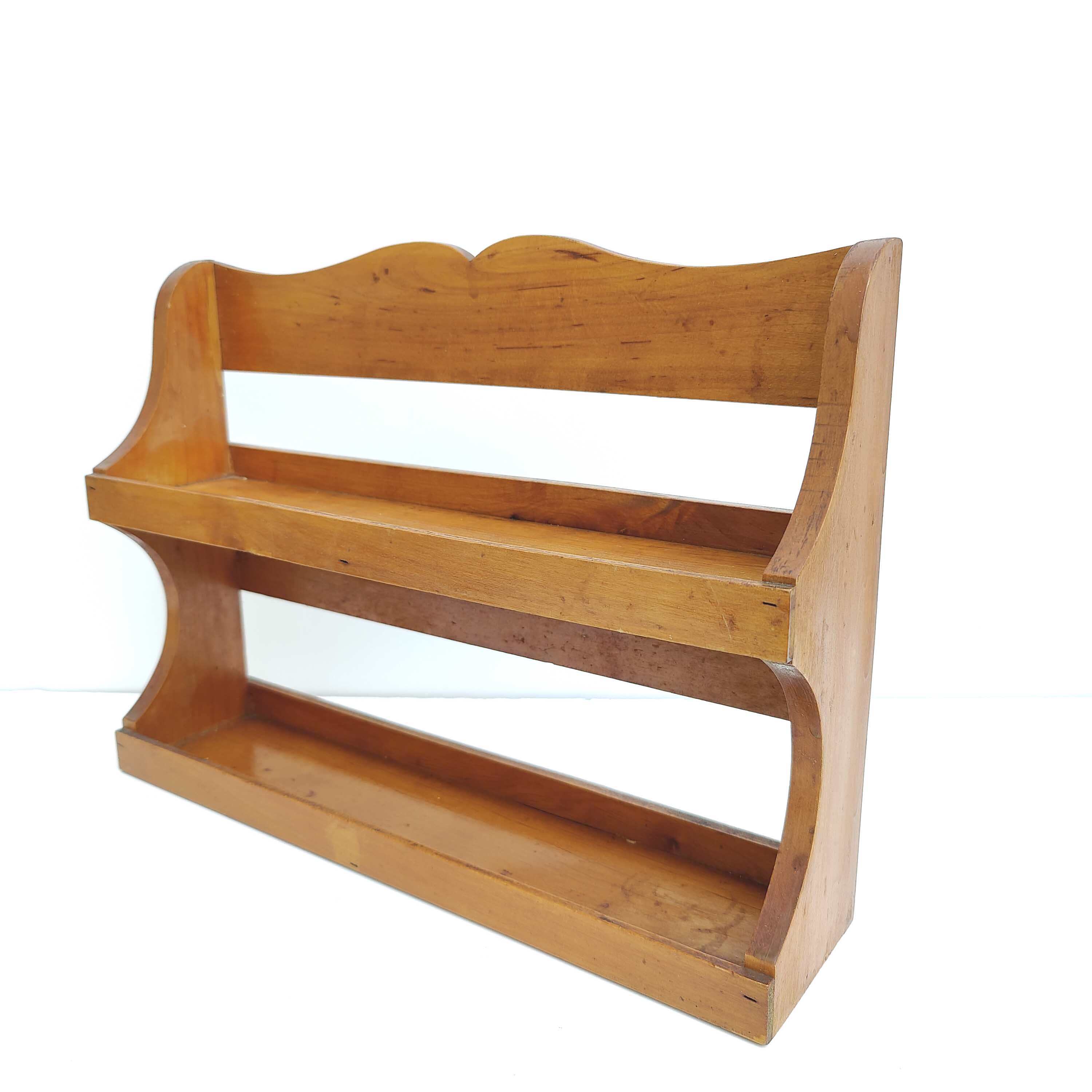 Wooden wall shelf for spices