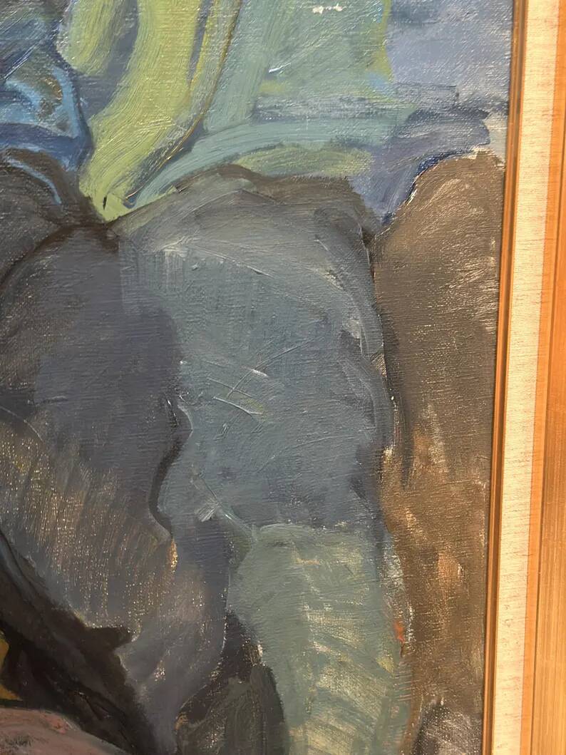 Large Original Swedish Oil on Canvas – “Storm Clouds Bohuslän” by Stig Delang – Signed – Vintage & Framed