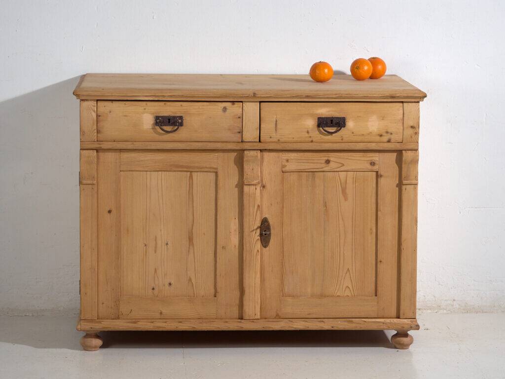 Antique pine buffet – European rustic furniture with drawers – circa 1900