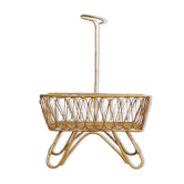 Berceau bébé en rotin vintage