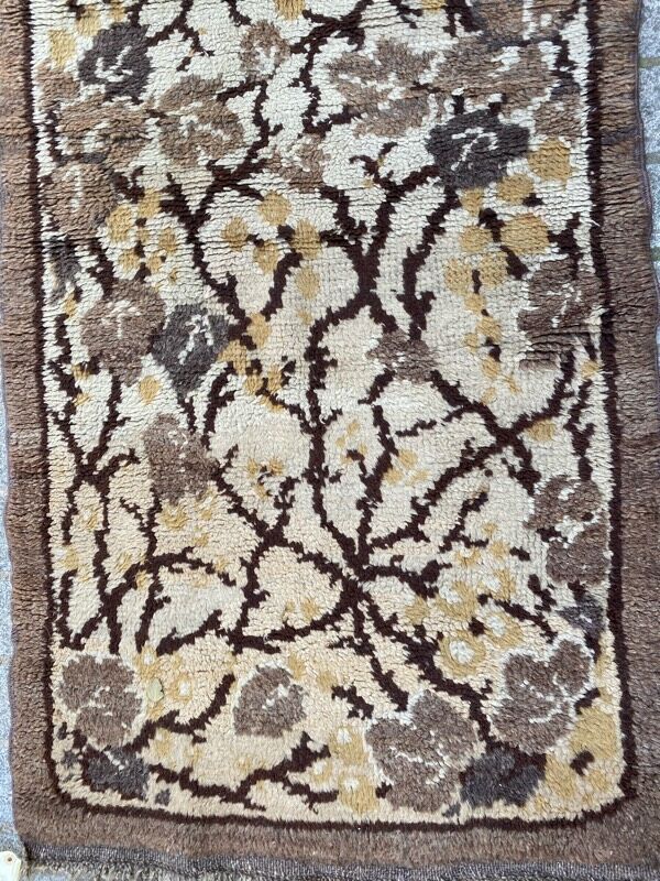 Old European art deco rug 84x184 cm