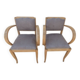 2 chic mustache bridge armchairs from the 50s, fully restored
