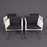 Tecta D43 White Cantilever Chairs, 1980s, Set of 4