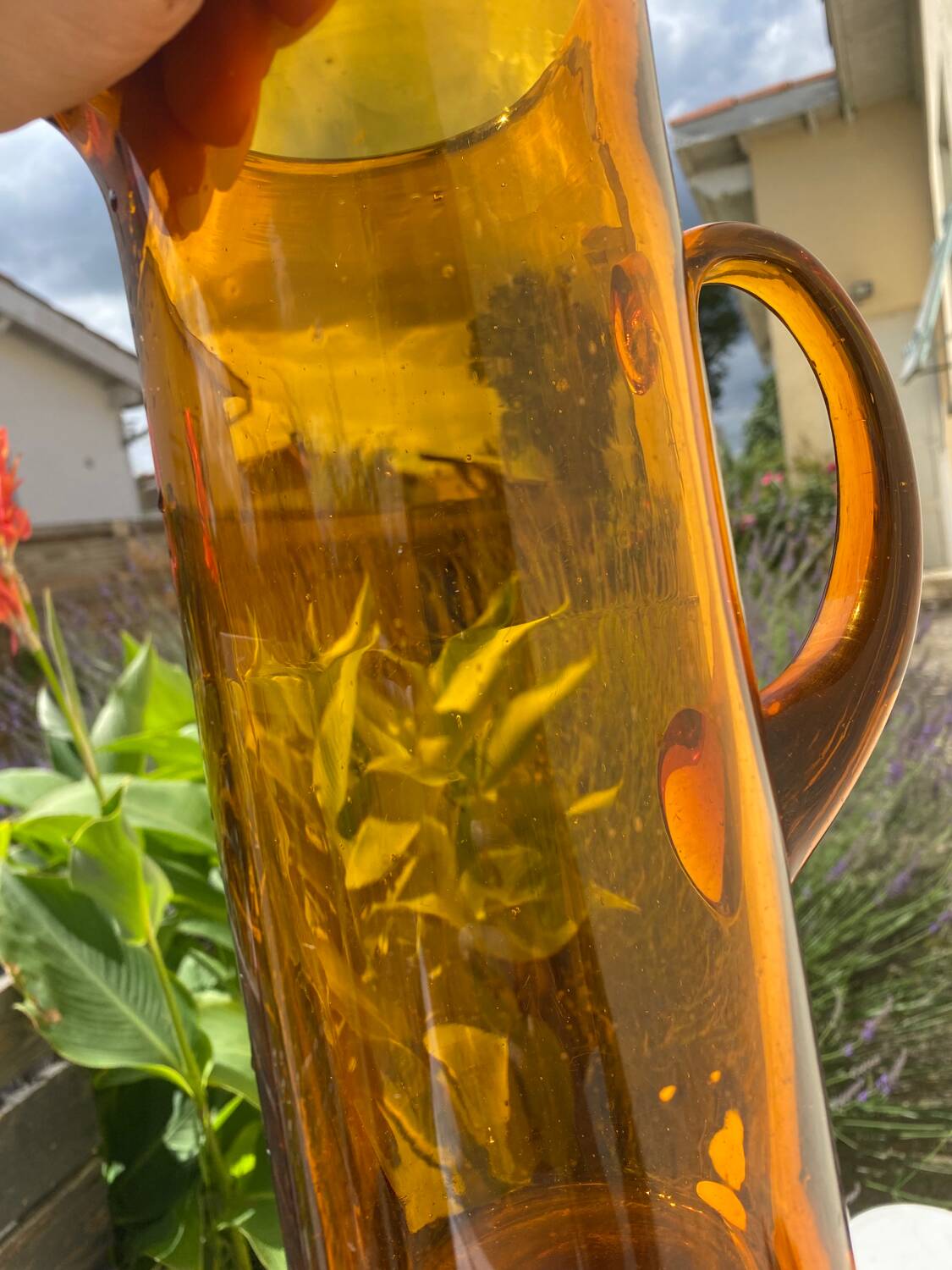 Grande carafe verre soufflé
