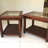 Pieces of sofa wood cannage and glass