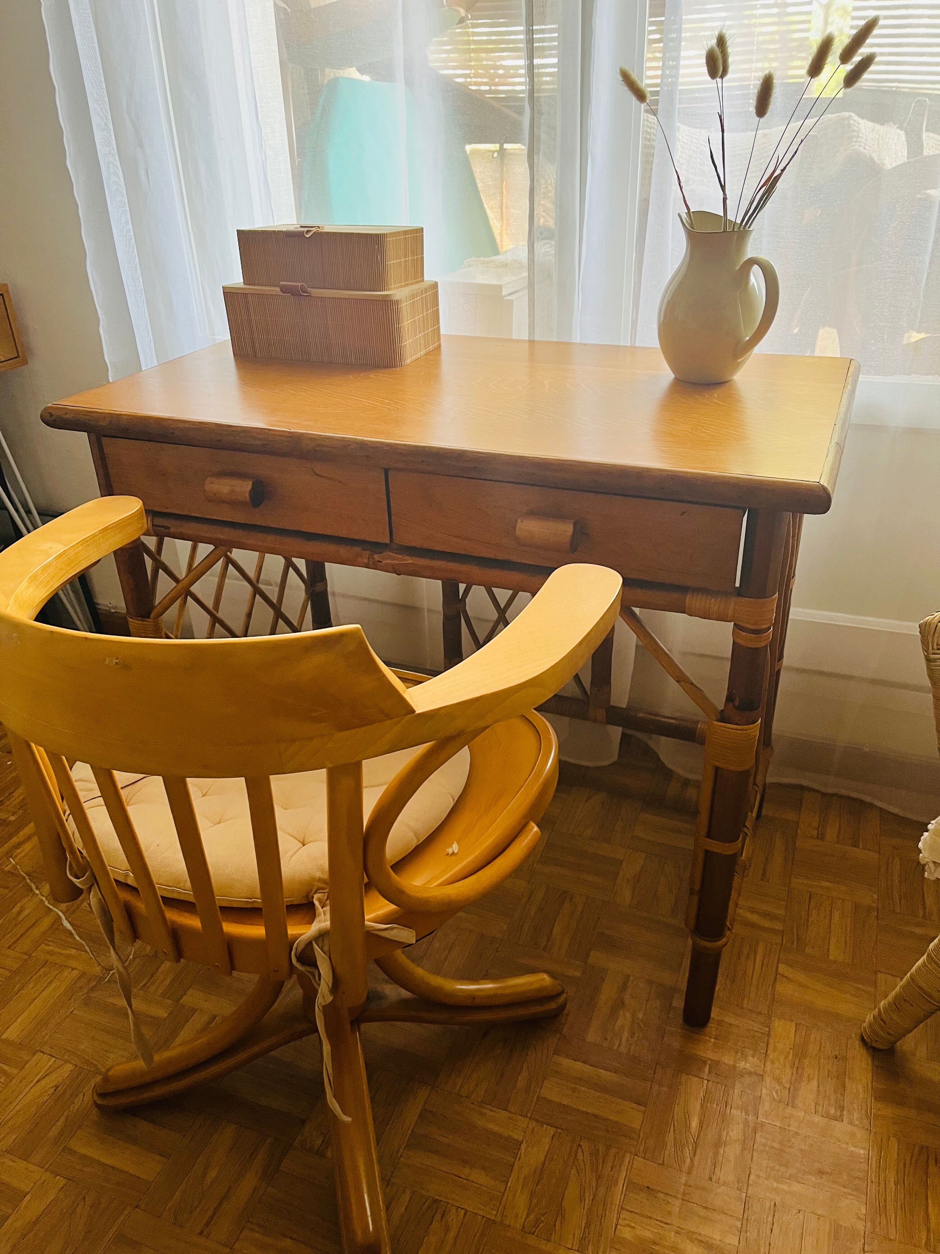 Vintage rattan desk