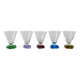 Lot de 5 verres à vin design pieds colorés 1970-1980