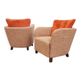 Rare sculptural lounge armchairs by  Kaesz Gyula, Hungary, ca.1941-42