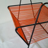 Porte vinyle métal et scoubidou années 60/70