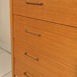 Vintage light wood commodity 4 drawers 1960