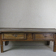 Rustic coffee table with two belt pulls