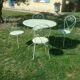 Salon de jardin en fer forgé vert