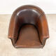 Vintage dark brown sheep leather clubchair rijsbergen