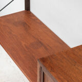 Playful 3-bay wall unit in teak wood by Poul Cadovius, Denmark, 1950s