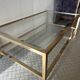 Grande table basse vintage verre et laiton – années 1960-1970