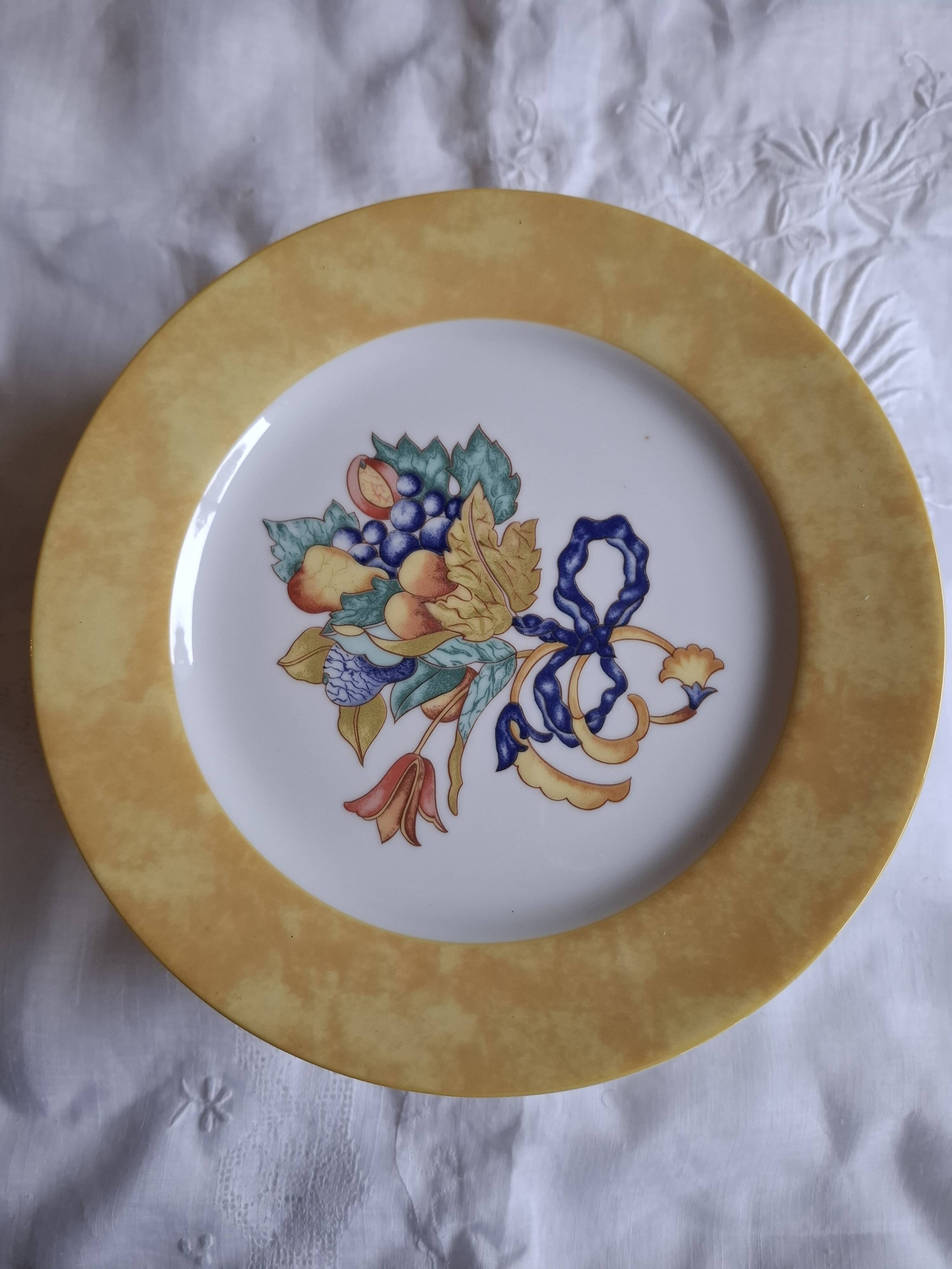 8 plates 21 cm Borghese porcelain Bernardaud Limoges