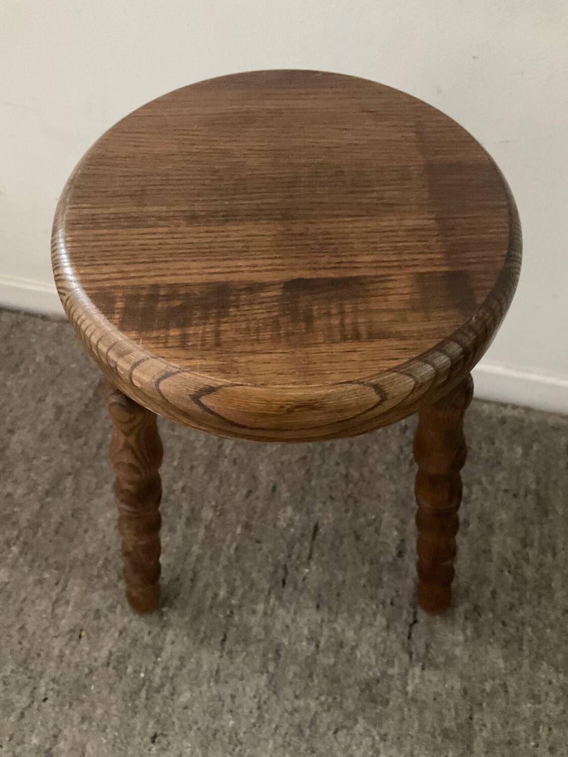 Vintage turned wooden traipod stool