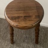 Vintage turned wooden traipod stool