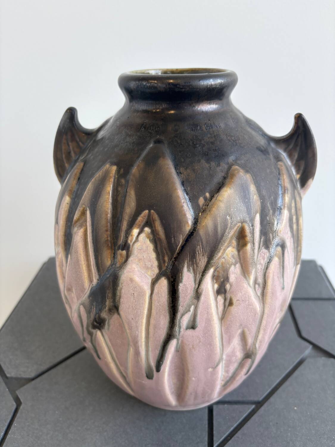 Stoneware ear vase, Gilbert Métenier, art deco
