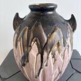 Vase a oreilles en grès, Gilbert Métenier, art déco