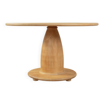 80s Dining Table with thick wooden base