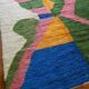 Tapis en laine pure tissé main a motifs colorés traditionnelle taille 2/3m