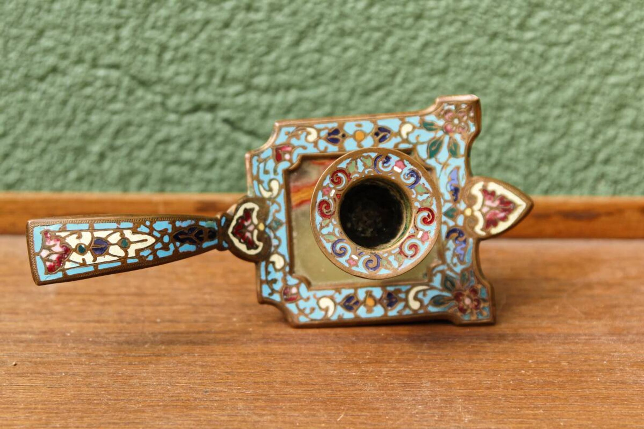 Cloisonne bronze hand candle holder, Napoleon III