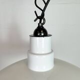 Industrial White Enamel Factory Pendant Lamp, 1960s