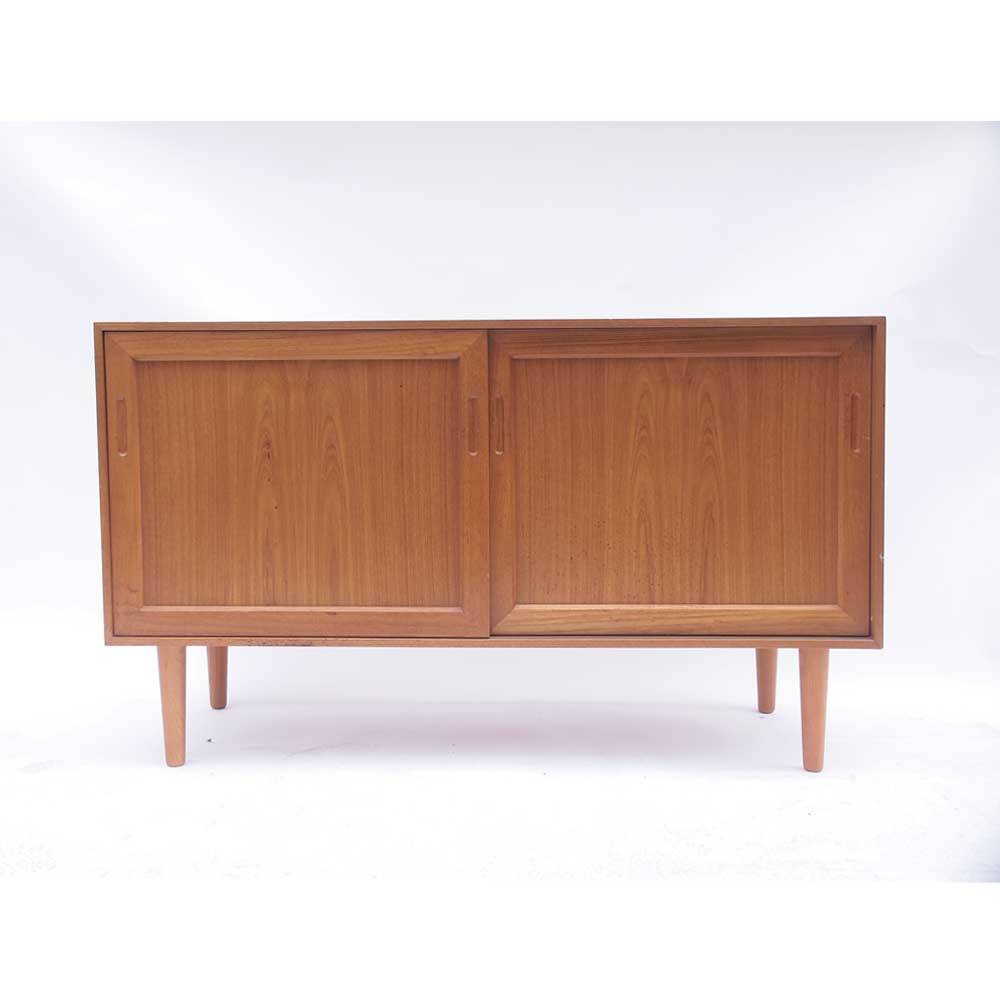Small vintage Danish Scandinavian sliding sideboard