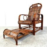 Mid century rattan and bamboo garden chair, 1950s