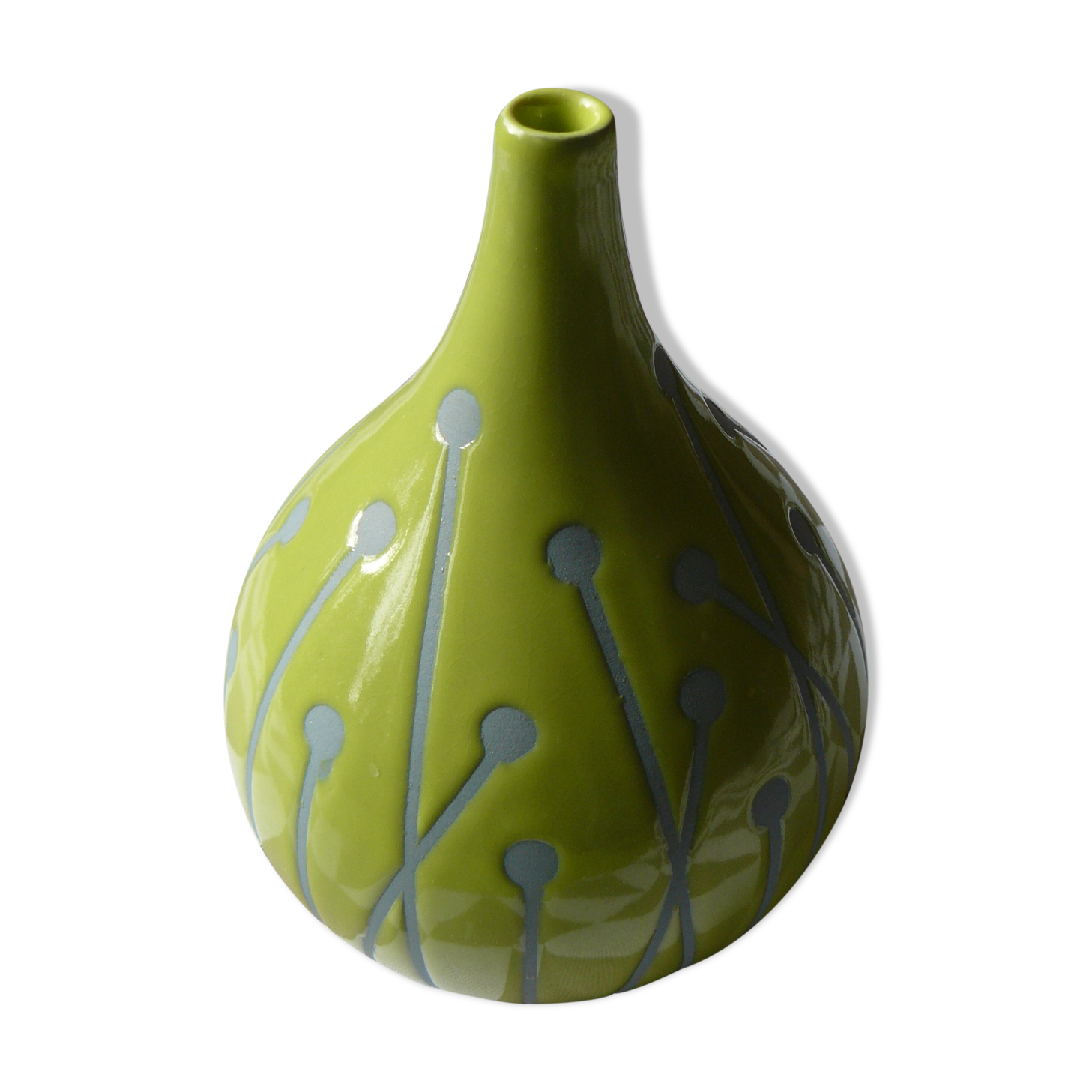 Green ceramic vase