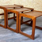 60s 70s Teak Nesting Tables side tables by Salin Nybor Denmark Design