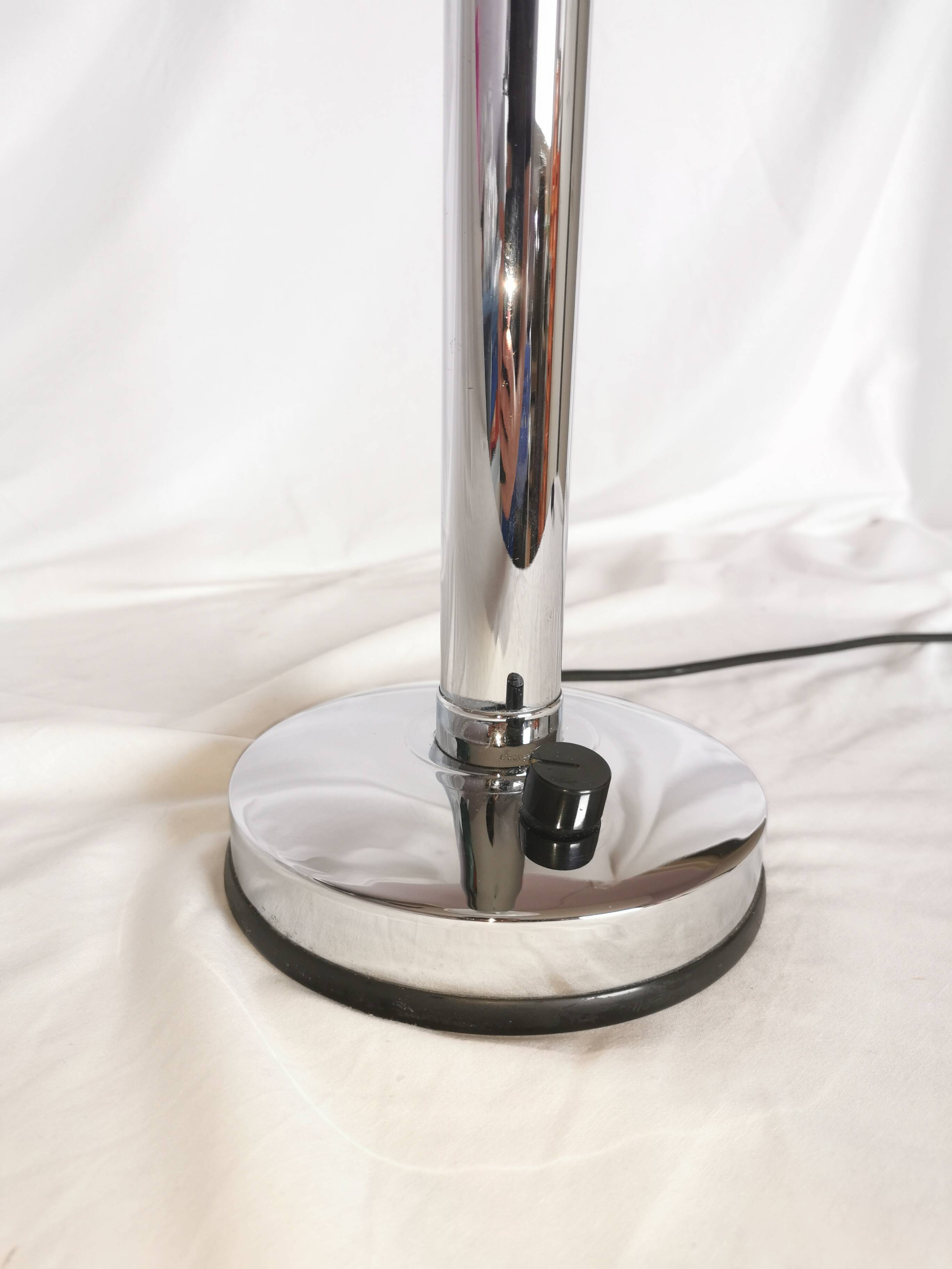 Large chrome and opaline lamp, Mazda and Ferdinand Solere, France, 1970