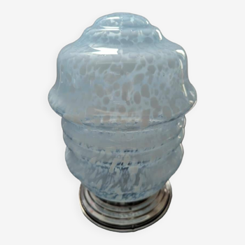 Old globe ceiling light with blue opaline shade Clichy Art Deco