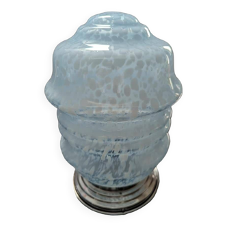 Old globe ceiling light with blue opaline shade Clichy Art Deco