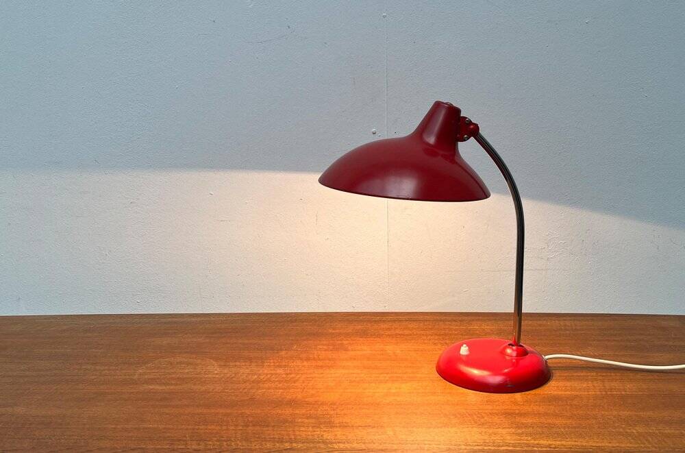 Red German table lamp mid-century 6786 by Christian Dell for Kaiser Idell, 1960s