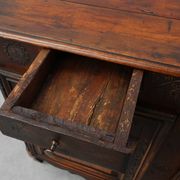 Rare French provincial carved cabinet or buffet with great patina, dated 18