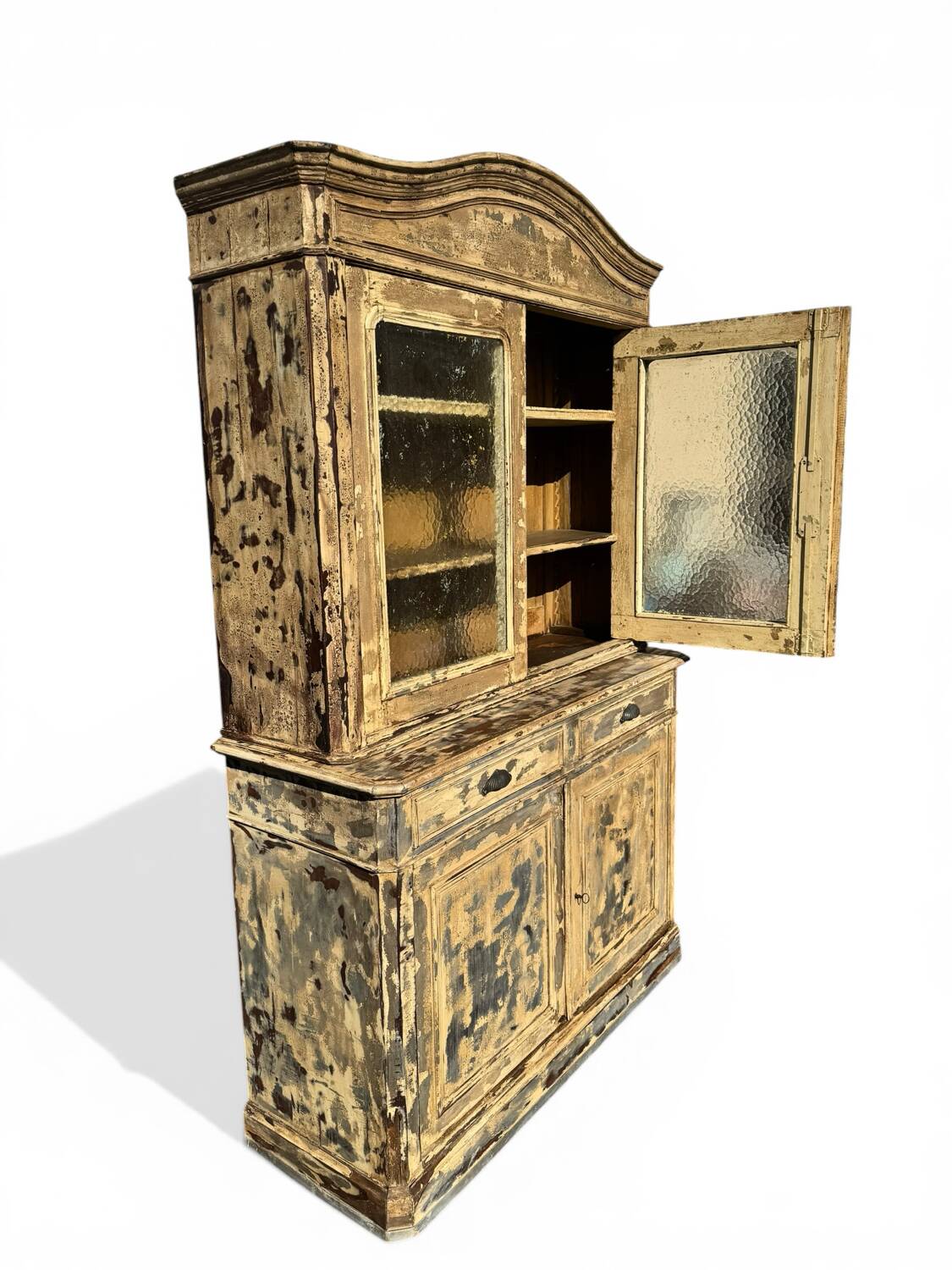Large two-body sideboard Louis Philippe – blue beige patina