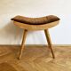 1970's Mid-Century Modern Beechwood Stool with New Upholstery