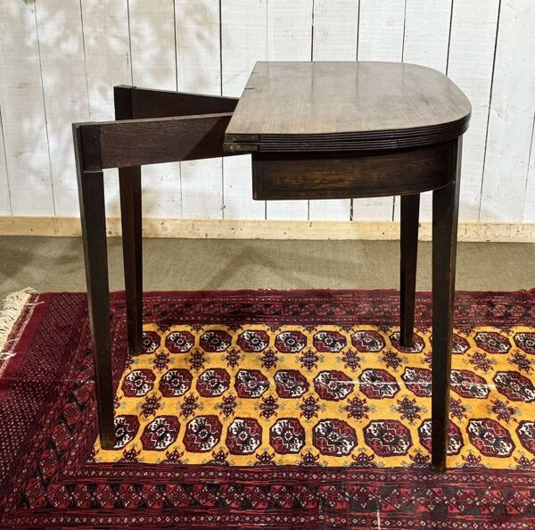 Table console demi lune anglaise en acajou 19ème