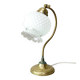 Mid Century Italian Table Lamp in Brass and Etched Glass