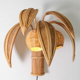 Pair of "coconut/palm" wall lights in rattan