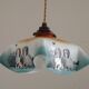 Rare French Art Deco Pendant Light | Illustrated Dog Countryside Shade